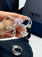 AE30145- Серьги из серебра с  микроцирконами в стиле  APM MONACO
