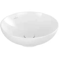 Villeroy&Boch 4A460001 4A46 0001 LOOP & FRIENDS Раковина для установки на столешницу D=420 mm, TitanCeram, с переливом, нешлифованный, Альпийский белый фото