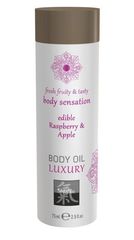 Съедобное массажное масло Shiatsu малина и яблоко, 75 мл