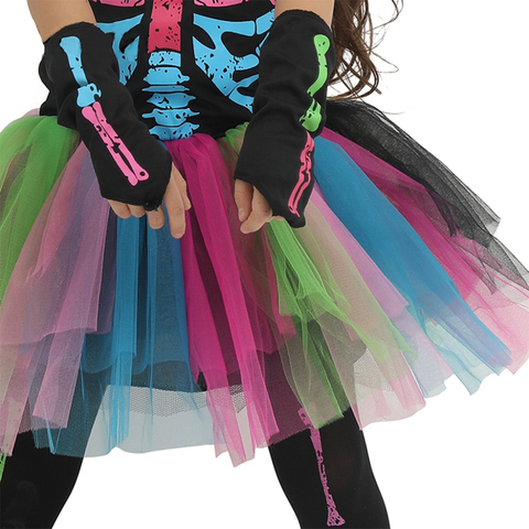 Радужный Скелет костюм для девочки