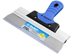 ЗУБР 250 мм, усиленная алюминиевая направляющая, двухкомпонентная ручка, нержавеющий, фасадный шпатель, Профессионал (10049-25)