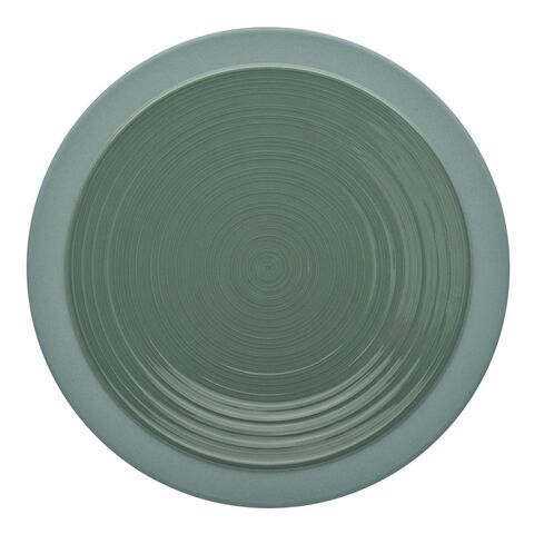 Фарфоровая обеденная тарелка 26 см, зеленая, артикул 230951, серия BAHIA  ARGILE VERTE