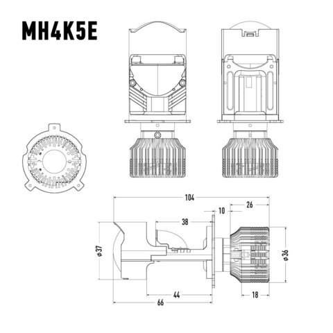 Светодиодные линзы MTF Light MiniLENS H4/H19 EXPERT