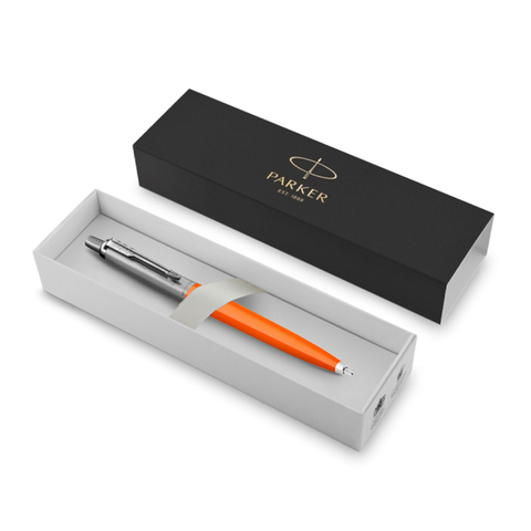 Шариковая ручка Parker Jotter Originals Orange Chrome CT, стержень: Mblue в подарочной упаковке