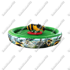 Надувной аттракцион Родео, пчела+батут, "Пчёлка", круглый, 6*6*3 м