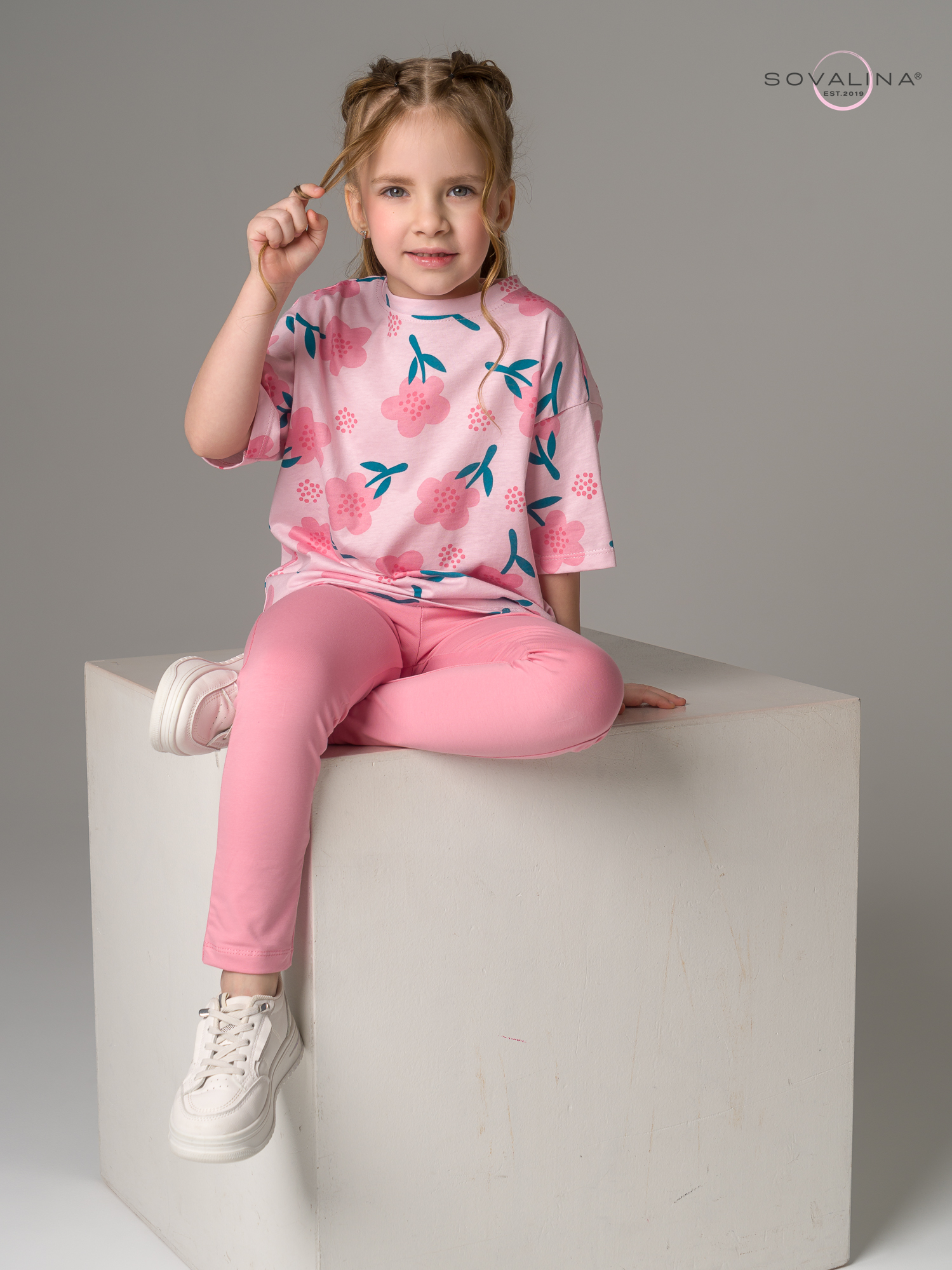 Костюм Мун незабудки на пудре-пудра