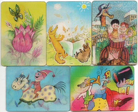 № 52 Набор из 5 стерео Календариков. Мультфильмы СССР 1991 г.