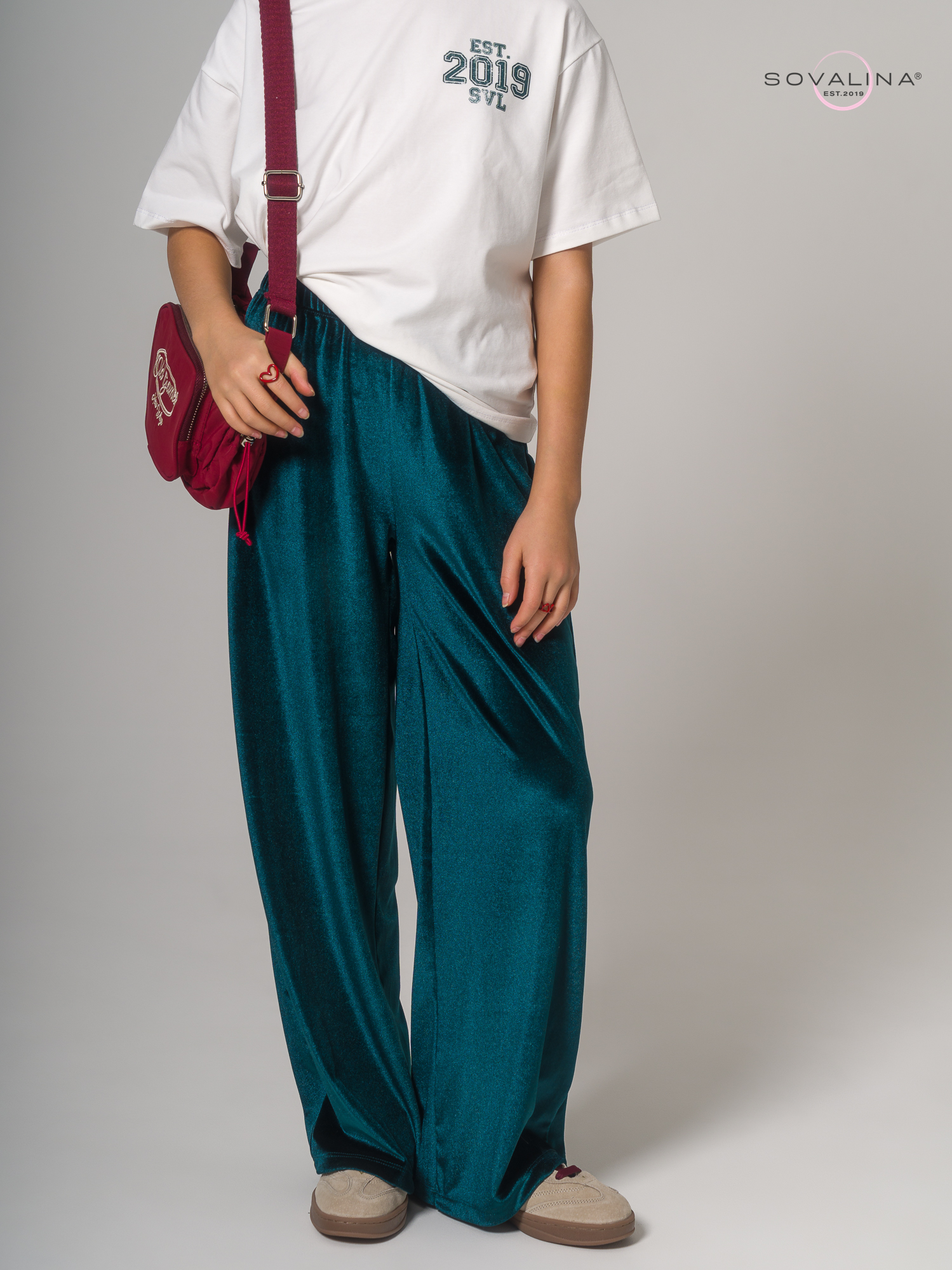 Брюки Classic бархат ель