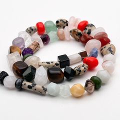 Натуральные камни микс бусины, размер около 4,3-10,5 мм, цена за нить 38 см