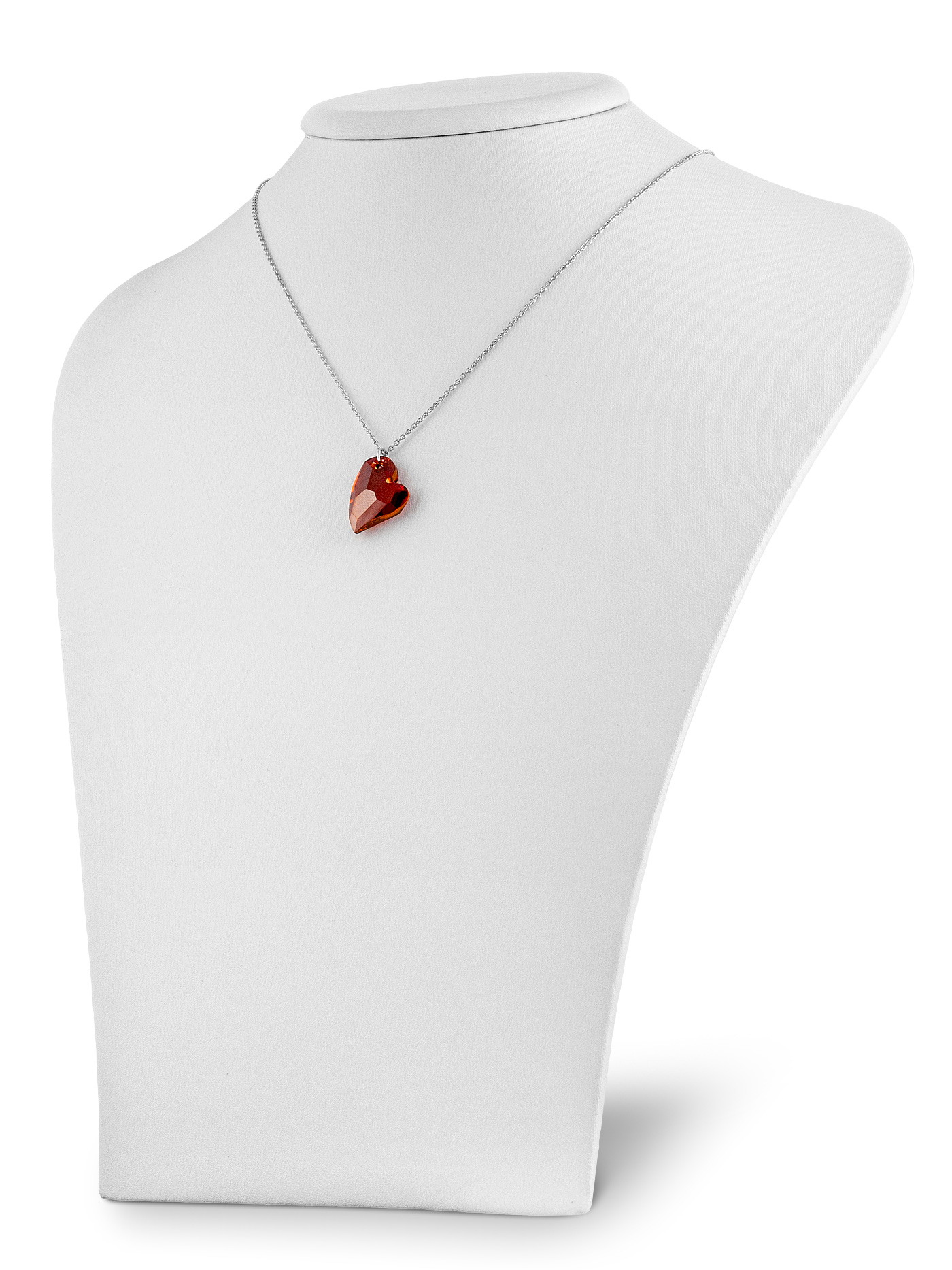 Серебряное колье сердце Сваровски