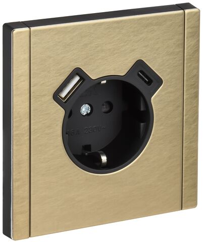 FORTE&PIANO Роз. з/к/ш в/к 16А USB A+C 18Вт FP647M шам. IEK