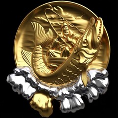 Силиконовый молд Рыбак (медальон) № 0462