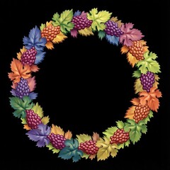 Силиконовый молд рамка венок Виноградная лоза средний + цветок в подарок