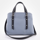 Сумка Саломея 166 гладкий серо-голубой + черный