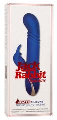 Синий вибратор-кролик с нагревом The Heated Silicone Thrusting G Rabbit - 21,5 см. - 