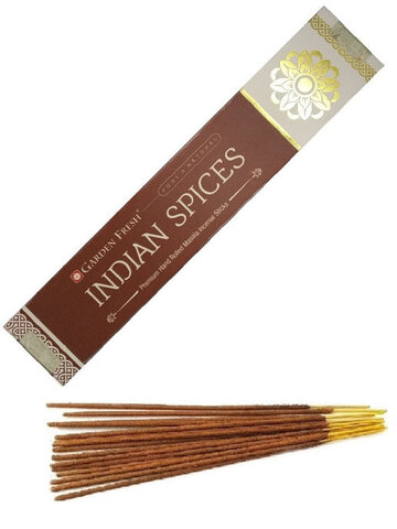 INDIAN SPICES Premium Hand Rolled Masala Incense Sticks, Garden Fresh (ИНДИЙСКИЕ СПЕЦИИ премиальные масала благовония ручного изготовления, Гарден Фреш), уп. 15 г.