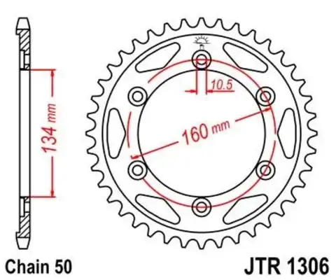 Звезда ведомая Ognibene 8079-R42 (JTR1306.42)