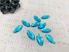 Стразы пришивные акрил, d 1,8х0,9 см, голубой