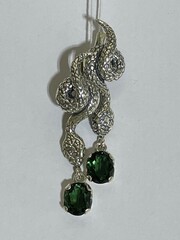 Кобра (серьги из серебра)