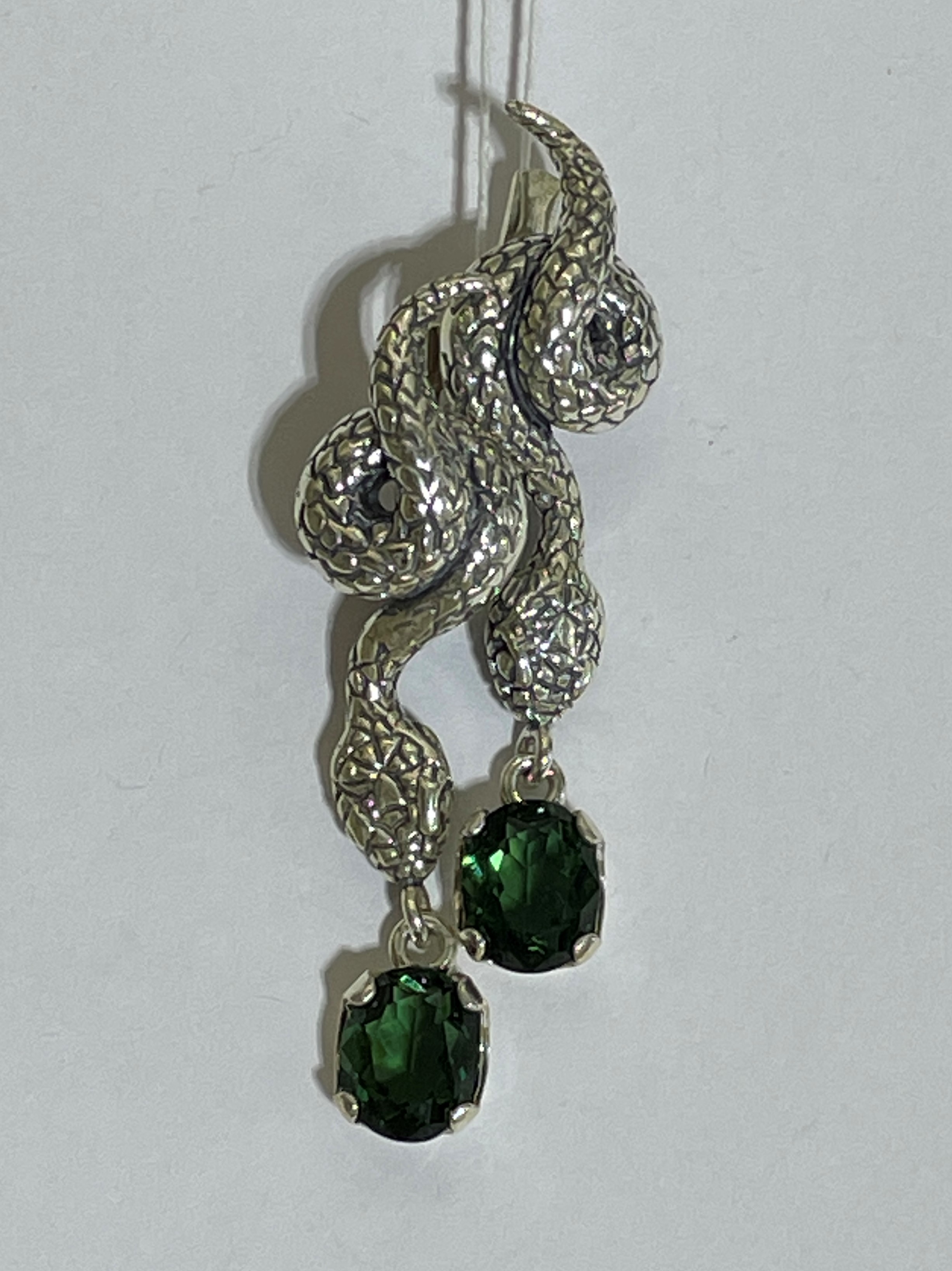 Кобра (серьги из серебра)