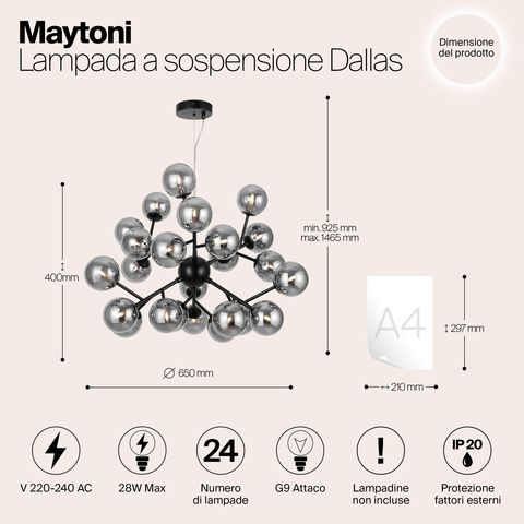 Подвесной светильник Maytoni Dallas MOD545PL-24B