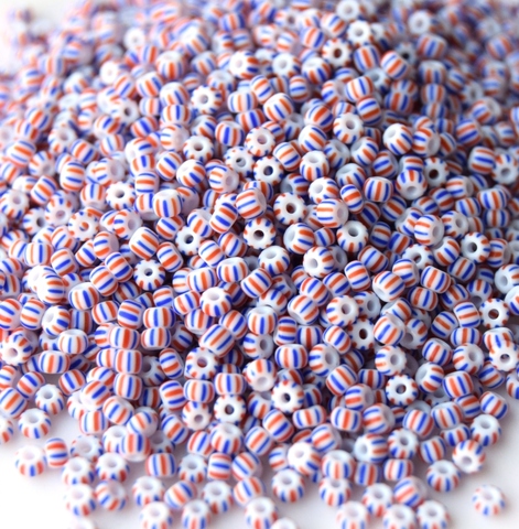 Бисер чешский полосатый Preciosa 03931, размер 6/0