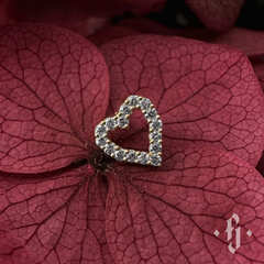 Накрутка "Crystal Heart" - Желтое золото - White CZ
