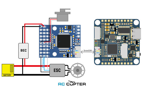 Конвертер Matek AP_Periph CAN-L4-PWM, DroneCAN to PWM