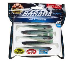 Виброхвост LUCKY JOHN Basara Soft Swim 3D, 3.5in (89 мм), цвет PG07, 6 шт.