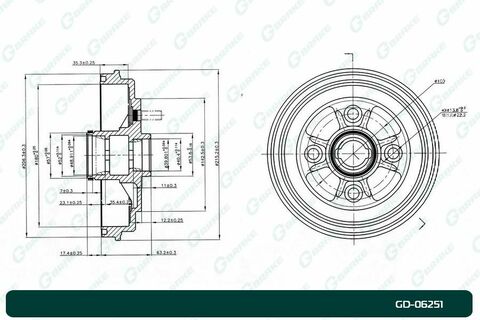 Барабан тормозной G-brake  GD-06251