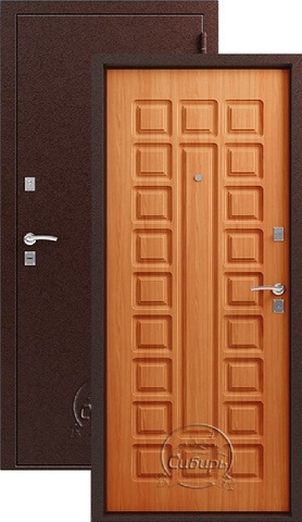 Дверь входная Сибирь S-2, 2 замка, 1,5 мм  металл, (медь+миланский орех)