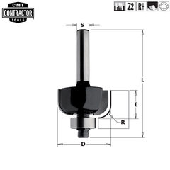 Фреза концевая CMT-contractor внешн.радиус R=12,7 S=8 D=38,1x15,5 CMT Contractor K937-380