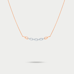 Колье для женщин с фианитами из розового золота 585 пробы (арт. 0703064)
