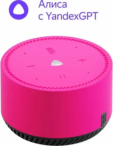 Умная колонка Yandex Станция Лайт Алиса розовый 5W 1.0 BT 10м (YNDX-00025N)