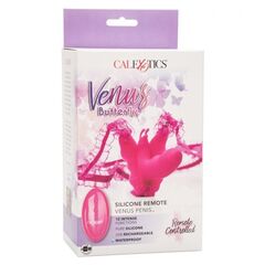 Розовая вибробабочка на ремешках Silicone Remote Venus Penis - 