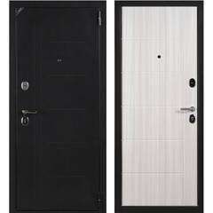 Дверь входная металлическая Графит Черный букле - Сандал белый