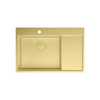 Lemark 9938150 KEZADRA 780L Мойка кухонная с крылом из нерж.стали (чаша слева) цвет:светлое золото в комплекте крепеж, арматура сливная с прямоуг.переливом, сифон