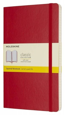 Блокнот Moleskine Classic Soft, цвет красный, в клетку