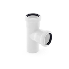 Тройник для малошумной канализации DN50х50, угол поворота 87гр. ELITE МК МПП РосТурПласт, белый