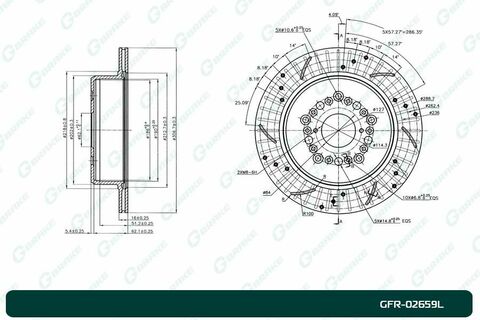 Диск тормозной перфорированный вентилируемый G-brake GFR-02659L левый