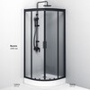 Am.Pm W90G-401-080BT Душевое ограждение Gem 1/4 Rond 80x80 стекло прозрачное, профиль черный матовый, без