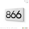 Номер на дверь 866, табличка на дверь для офиса, квартиры, кабинета, аудитории, склада, белая 120х70 мм, Айдентика Технолоджи