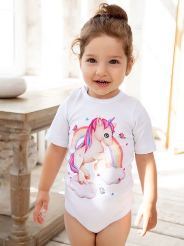 Боди с коротким рукавом "Единорожка с радугой"