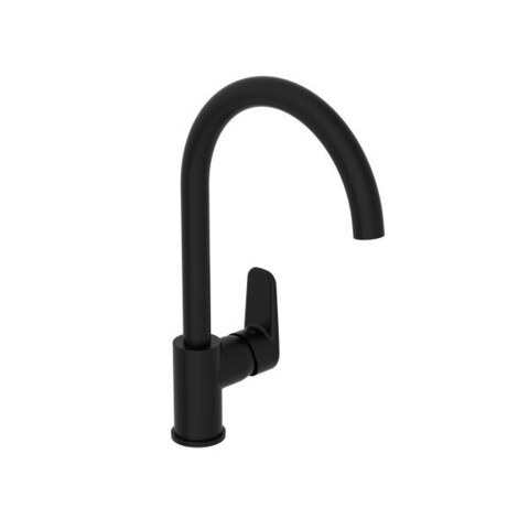 Vitra A4341936EXP Flow Soft Смеситель для кухни с изливом С-типа, черный матовый