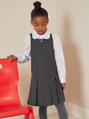 Сарафан школьный на молнии для девочки Next 311-160, Серый