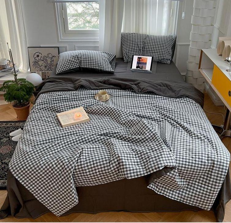 Постельное белье Хлопок с летним одеялом, серый