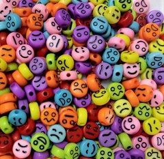 Бусины смайлики, р. 6х3 мм, 50 гр