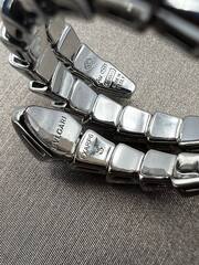 Кольцо ЗМЕЯ-SERPENTI двойное lux качество VGOLD цвет белое золото