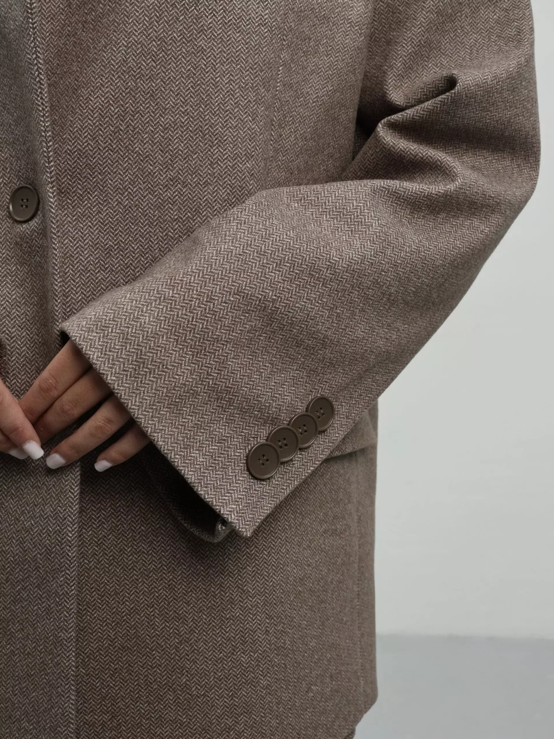 Пиджак оверсайз с объемными плечами, Коричневый