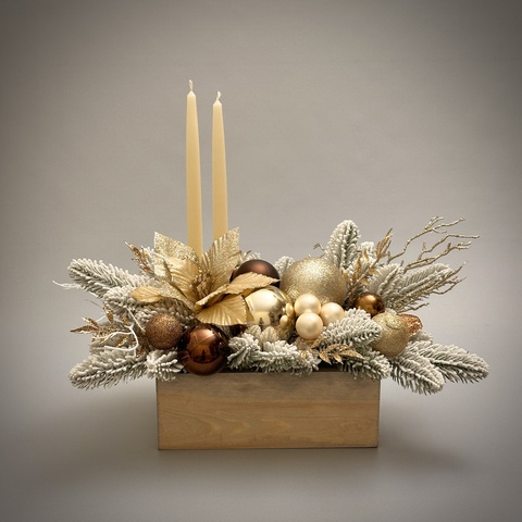 «Тёплое сияние» - новогодняя композиция со свечами